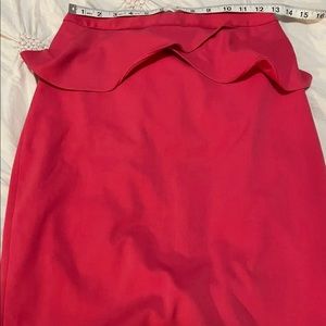 EXPRESS Hot Pink Ruffle Work Skirt